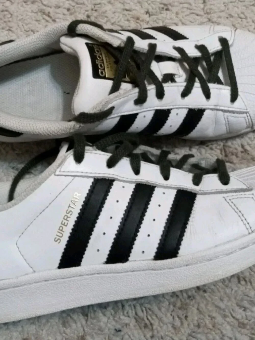 Adidas Superstar White With Black Stripe Kids 5 Sneakers Women's Size 6.5 C77154